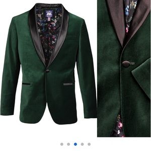 Velvet green tuxedo jacket Savile Row Co size 38R